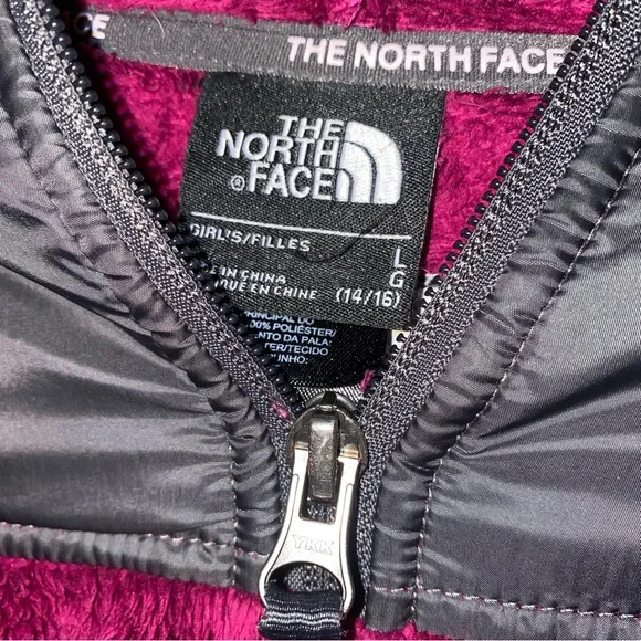 Girls north face Oso fleece hoody jacket youth L 14/16 Large